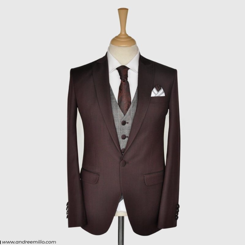 Crimson Colored 3 Piece Suit