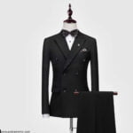 Poised Black Double Breasted Suit