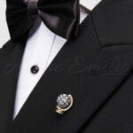 Poised Black Double Breasted Suit