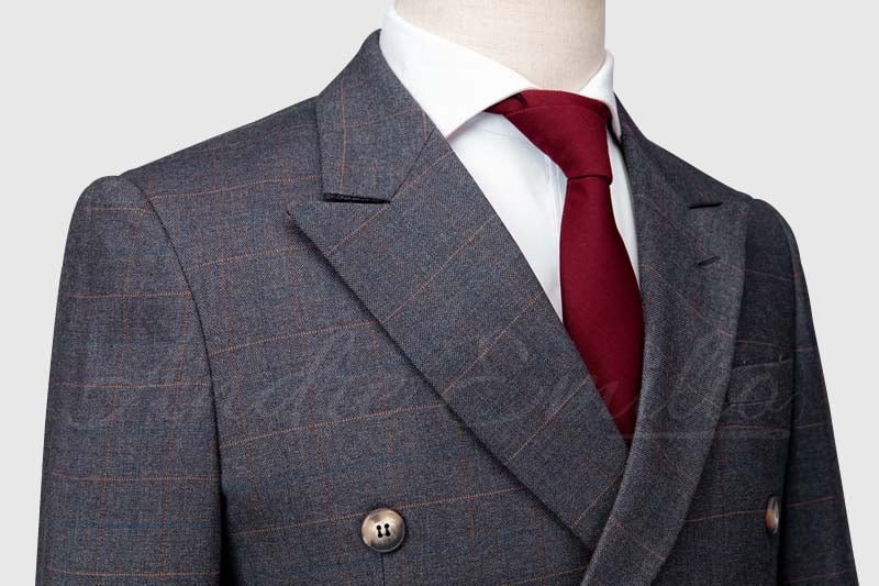 Steel Grey Double Breasted Suit Front