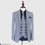 Tailored Fit Mens Grey 3 Piece Suit