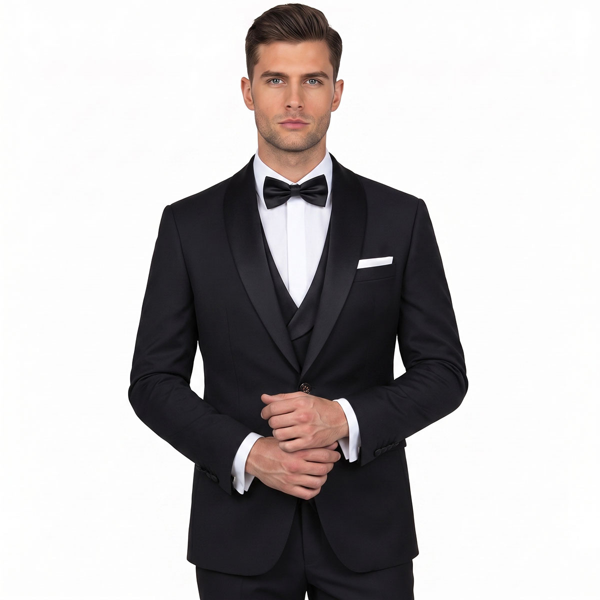 Andre Emilio Mens Black Shawl Lapel Tuxedo