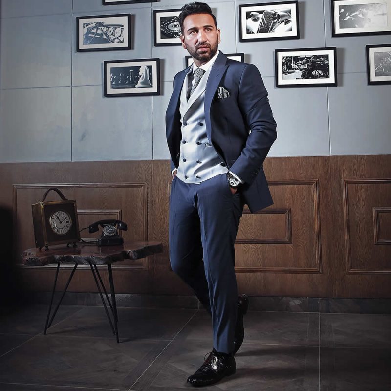 Bluish Grey 3 Piece Suit 2