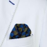Olive Green & Blue Circle Pocket Square 1 Olive Green Blue Circle Pocket Square