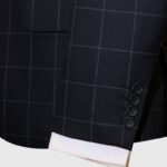 Ink Blue Windowpane Check 3 Piece Suit