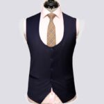 Slim Fit Stretch Navy Blue 3 Piece Suit