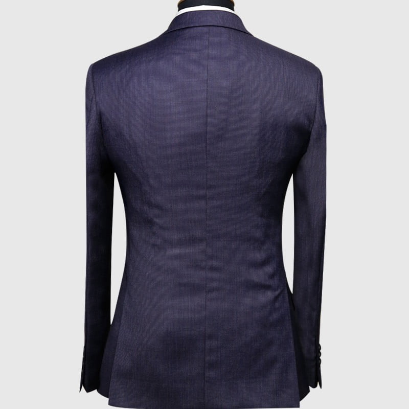 Navy 3 Piece Suit Back