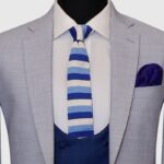 Light Grey 3 Piece Suit With Black Waistcoat