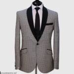 Andre Emilio Off White Gingham Tuxedo Suit
