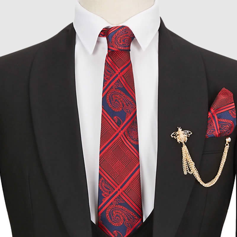 Front Luxury Black 3 Piece Suit