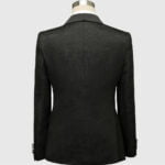 Black Textured Tuxedo Suit
