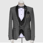 Dotted Gray Tuxedo Suit