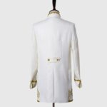 Premium White 3 Piece Suit With Golden Pattern