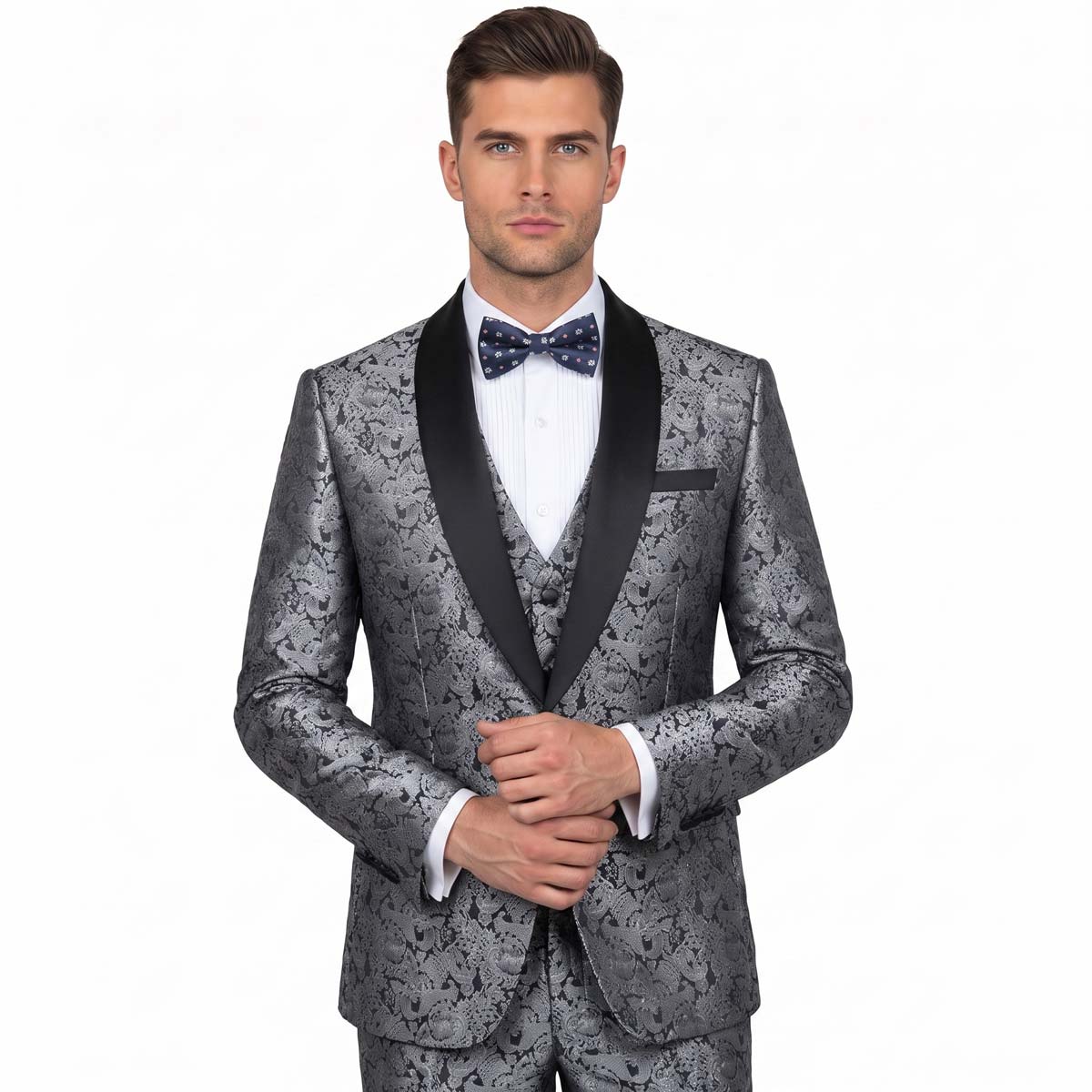 Texture Gray Tuxedo Suit