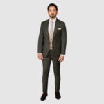 Men Dark Green 3 Piece Suit
