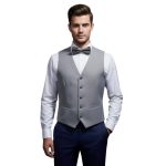 Men Dark Navy Blue Suit With Waistcoat