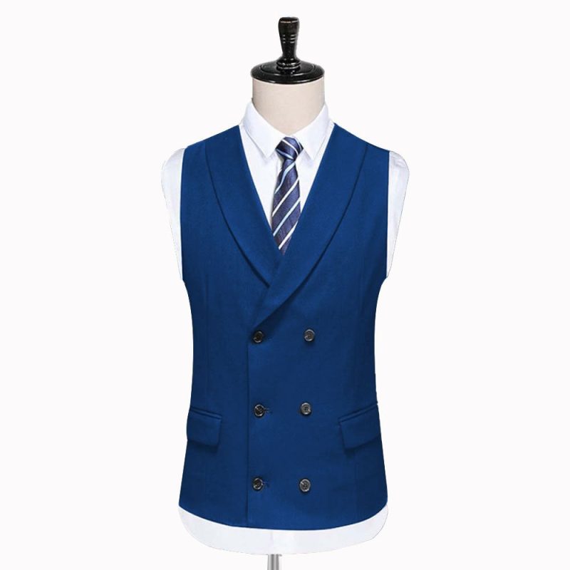 Men Azure Blue Waistcoat