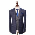 Blue Windowpane Check Suit