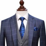 Blue Windowpane Check Suit