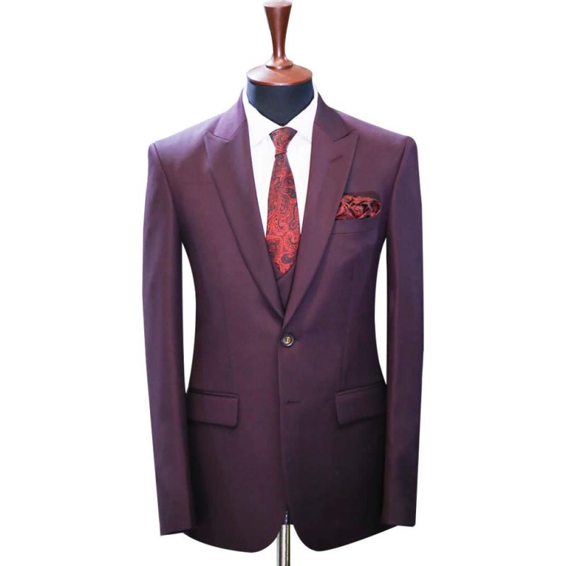 Dark Purple Suit Close