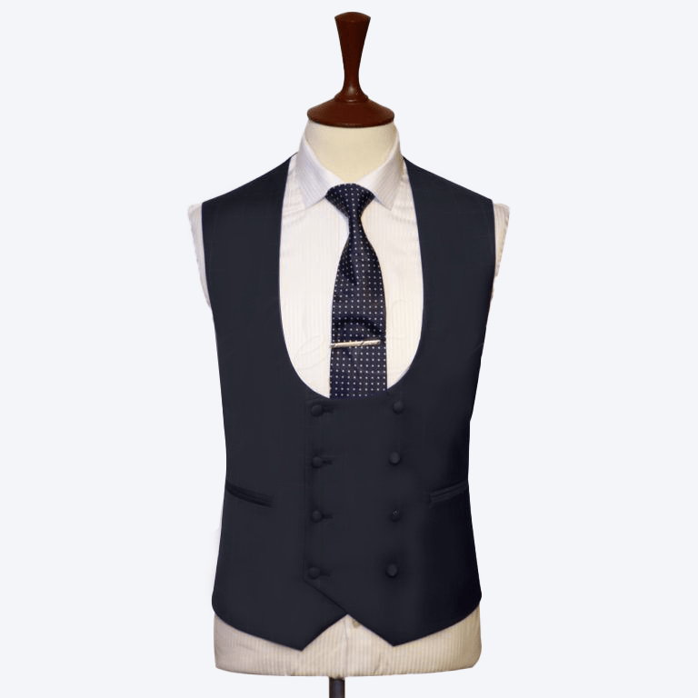 Double Breasted Metallic Gray Vest