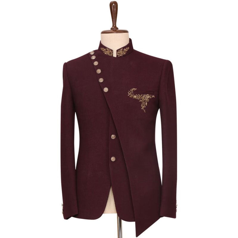 Maroon Embroidered Luxury Suit