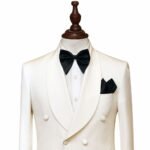 custom ivory dinner jacket for men front closer view