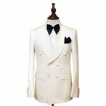 custom ivory dinner jacket for men front closer view