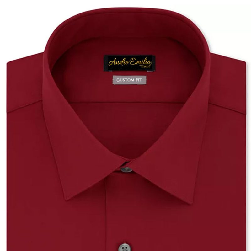 Men's Red Dress Shirt Collar