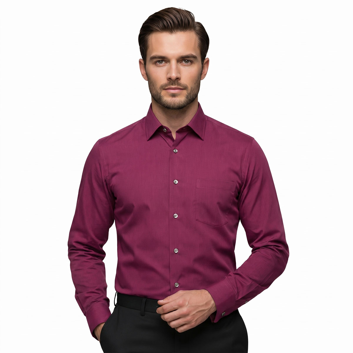 Andre Emilio Light Maroon Shirt For Men