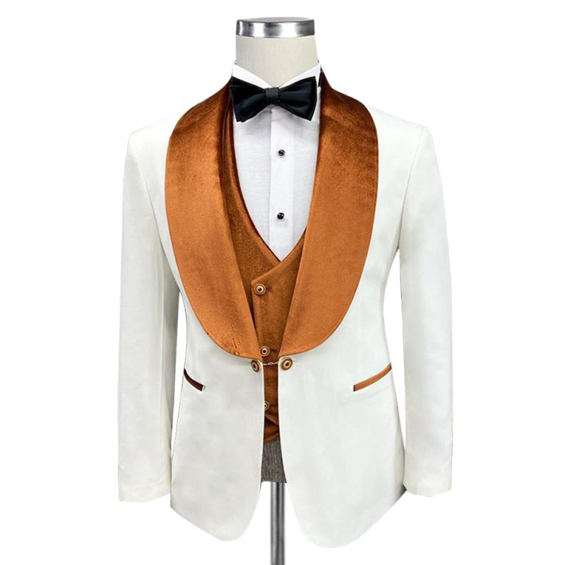 Andre-Emilio-white-tuxedo-gold-velvet-lapel