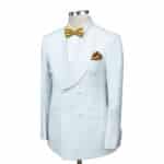 White Double Breasted Tuxedo For Men
