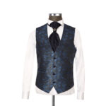 Dark Navy Tuxedo With Floral Shawl Lapel