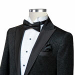 3 Piece Black Glitter Tuxedo