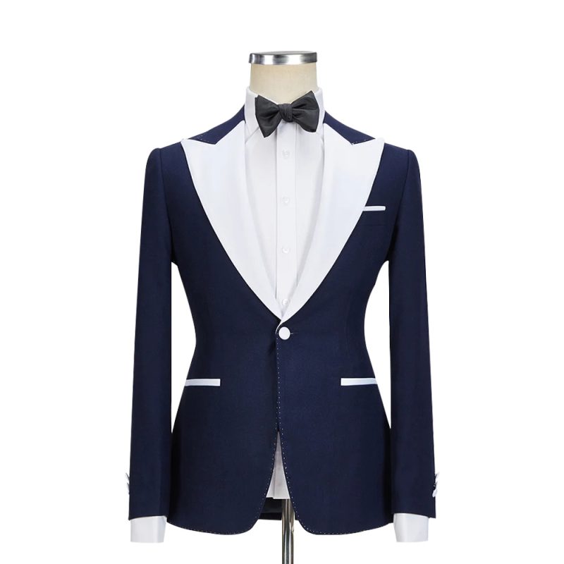 Navy Blue Jacket With White Lapel