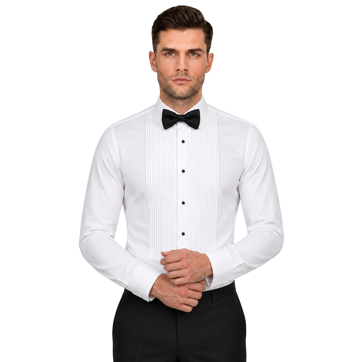 Andre Emilio Custom Made White Tuxedo Shirt