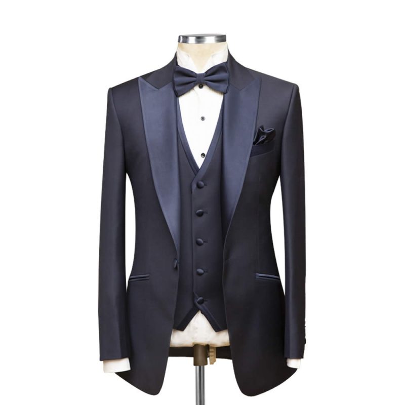Black Tuxedo With Blue Lapel
