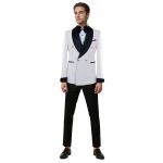 White And Black Double Breasted Tuxedo