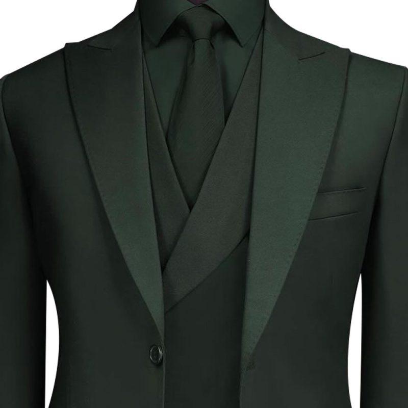 Custom Dark Green Tuxedo Front View