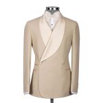Beige Double Breasted Tuxedo