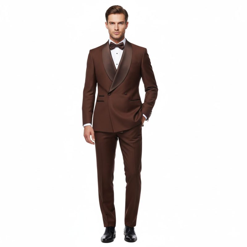 Custom Chocolate Brown Tuxedo For Men With Free Delivery