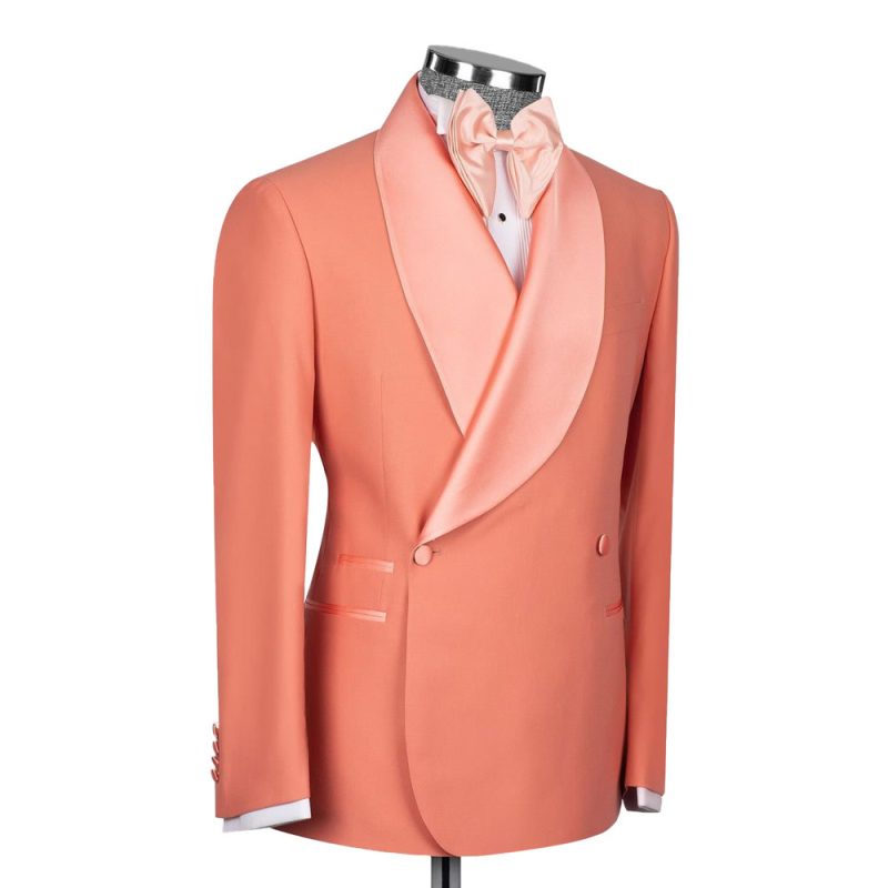 Coral Pink Double Breasted Tuxedo