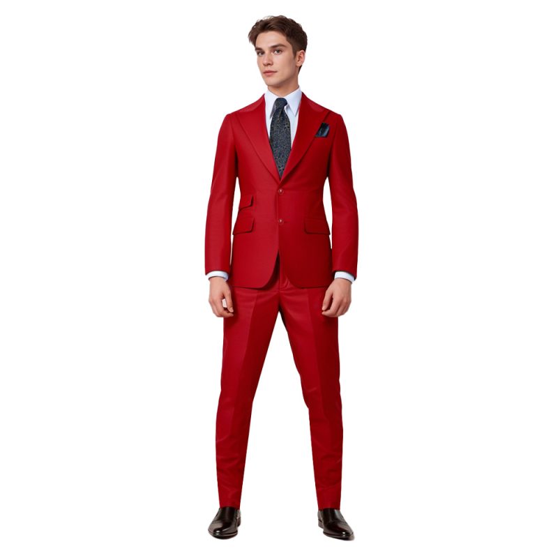 Red 2 Piece Suit For Men