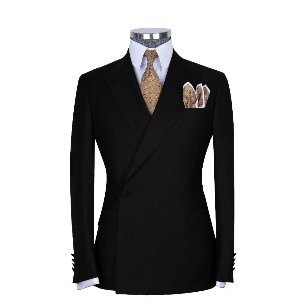Black Double Breasted Single Button Jacket