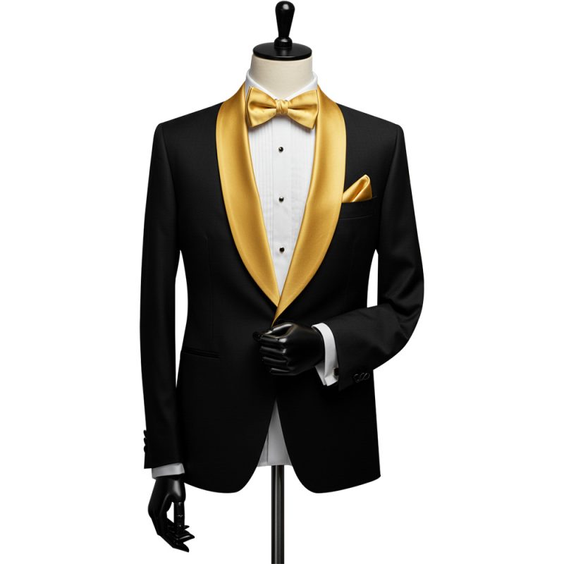 Custom Black And Gold Dinner Jacket