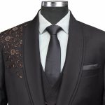 Custom Luxury Embroidered Shoulder Tuxedo Suit For Men