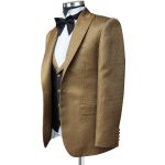 Texture Golden And Black Tuxedo For Men