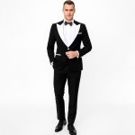Custom Made Black And White Tuxedo For Men
