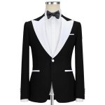 Custom Made Black And White Tuxedo For Men