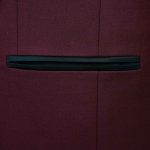Custom Made Burgundy Tuxedo With Black Lapel For Men